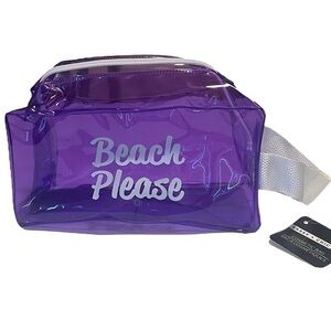 Cosmetic Bag Beach Please Purple See Through NWT